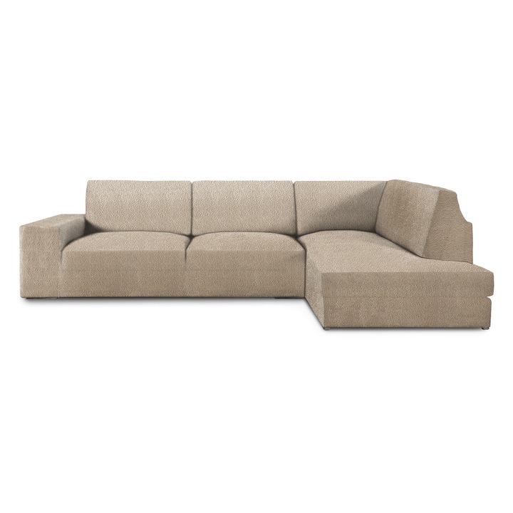 Husa coltar dreapta cu sezlong bielastica, 350-500 cm, Eysa, Premium ROC, C1 Bej