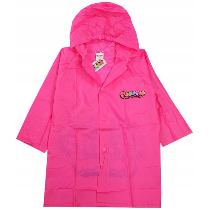 Pelerina ploaie cu gluga PVC Poopsie 19434, Fucsia