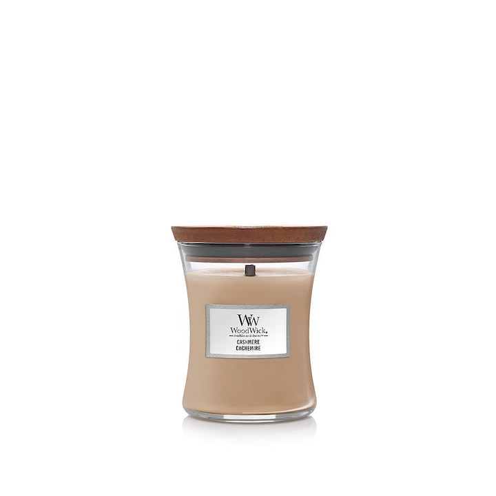 Свещ Wood Wick Cashmere, Среден Буркан