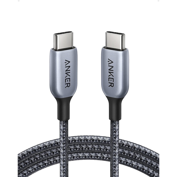 Anker 765 adatkábel, USB-C-USB-C, 140 W gyorstöltés, 1,8 m, nylon, fekete