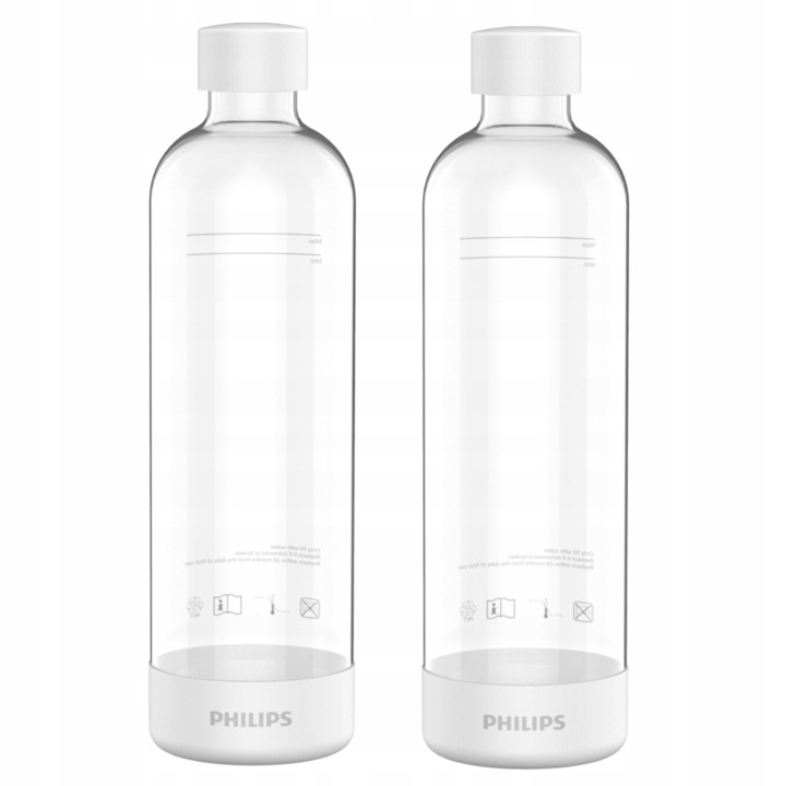 2 db szénsavmentes palack készlet, Philips, 1 literes, műanyag, átlátszó