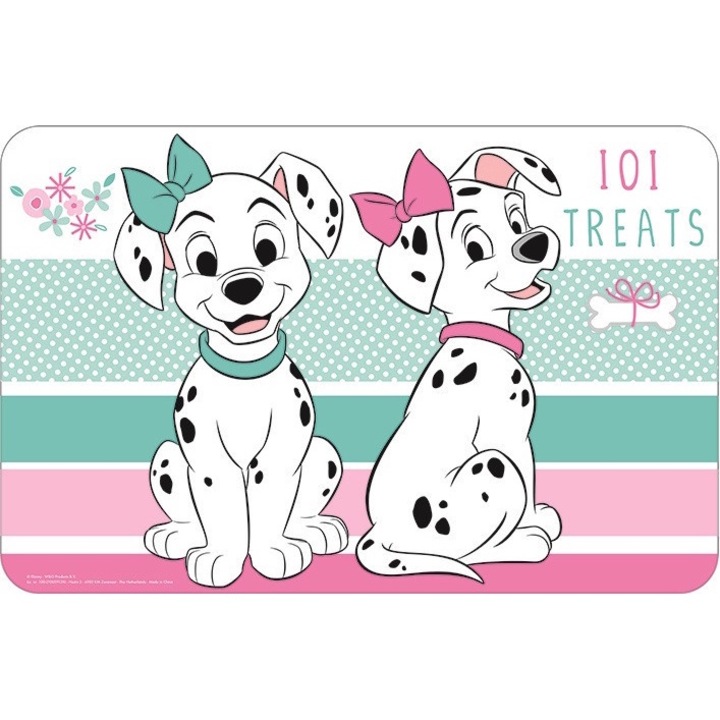 Suport farfurie pentru servit masa Disney 101 Dalmatieni, 43x28 cm Alb