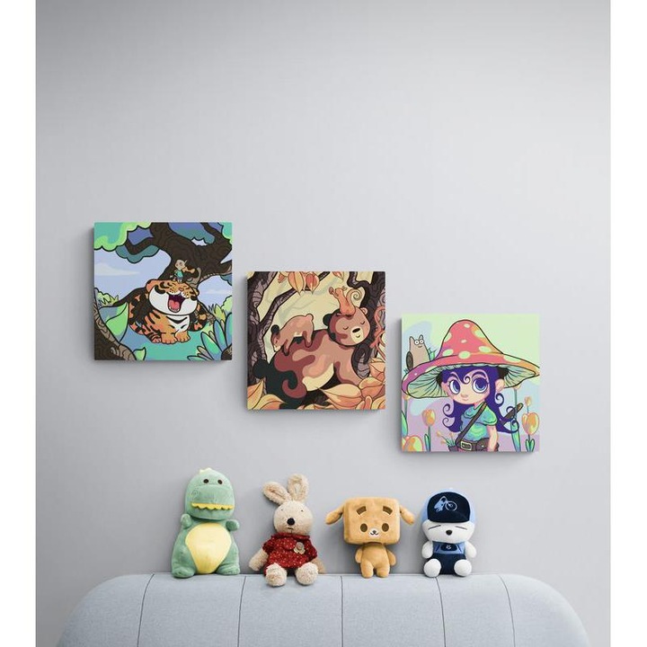 Рисуване по номера ITA ART, За деца - Дизайн 1, 20х20см, 3 броя