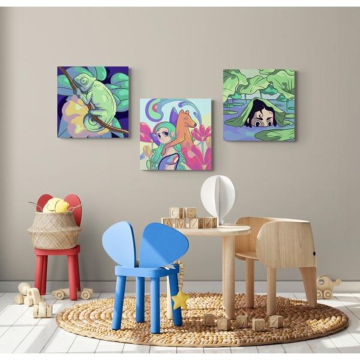 Рисуване по номера ITA ART, За деца - Дизайн 5, 20х20см, 3 броя