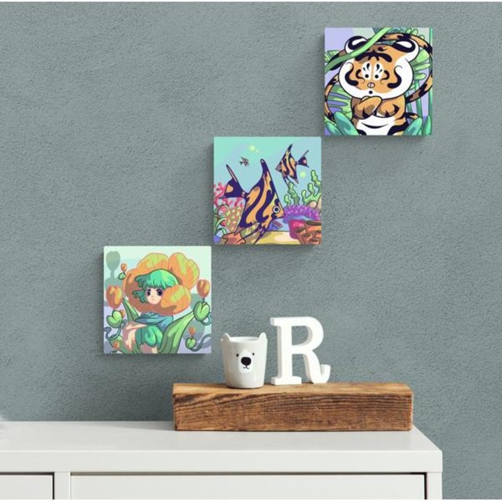 Рисуване по номера ITA ART, За деца - Дизайн 8, 20х20см, 3 броя