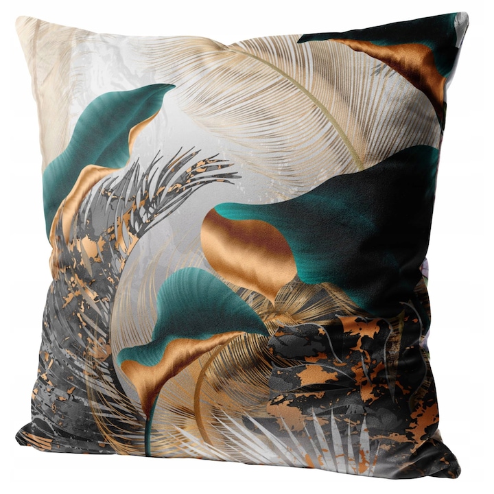 Fata De Perna Decorativa, HomeView, PVB111, Catifea, 100% Poliester, 230G/M2, Multicolor, Fermoar, L, 45x45 cm