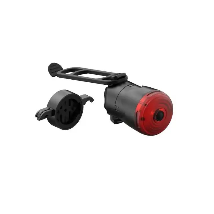 Kerékpár hátsó lámpa, LED, USB, 400 mAh, fekete/piros