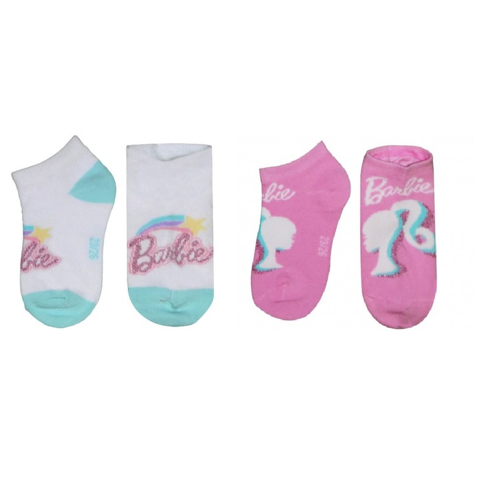 Комплект от 2 чифта къси чорапи Barbie 19408, Розово, 27-30 EU