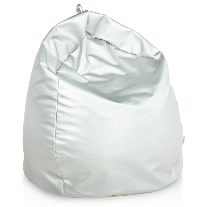 Fotoliu Puf, Italpouf, piele ecologica/poliester, argintiu