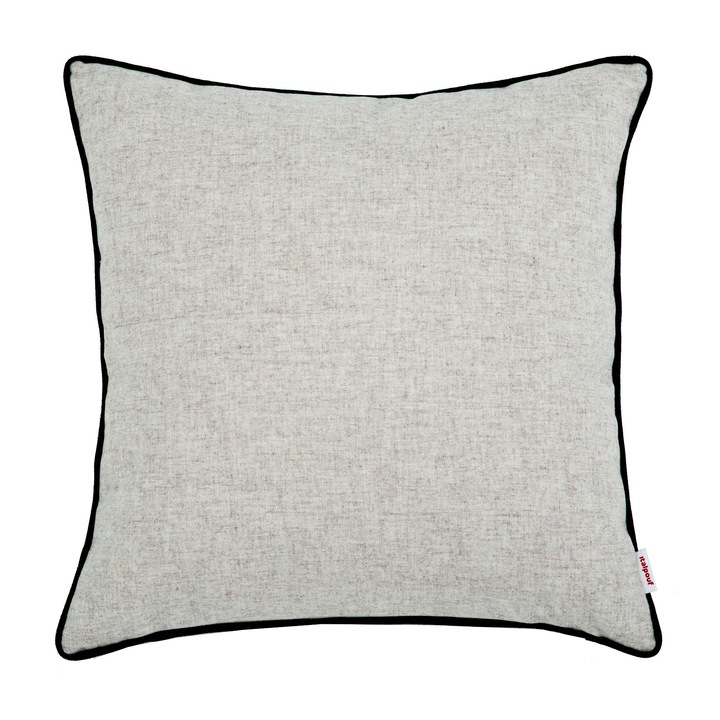 Perna decorativa, Italpouf, Lana, 45 x 45 cm, Bej/Negru