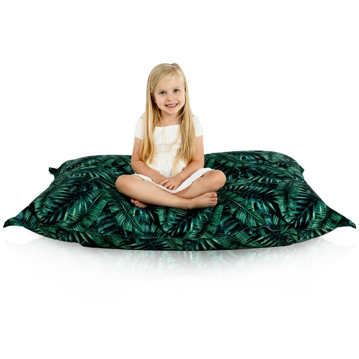 Perna podea XL, Italpouf, Poliester, Verde/Negru