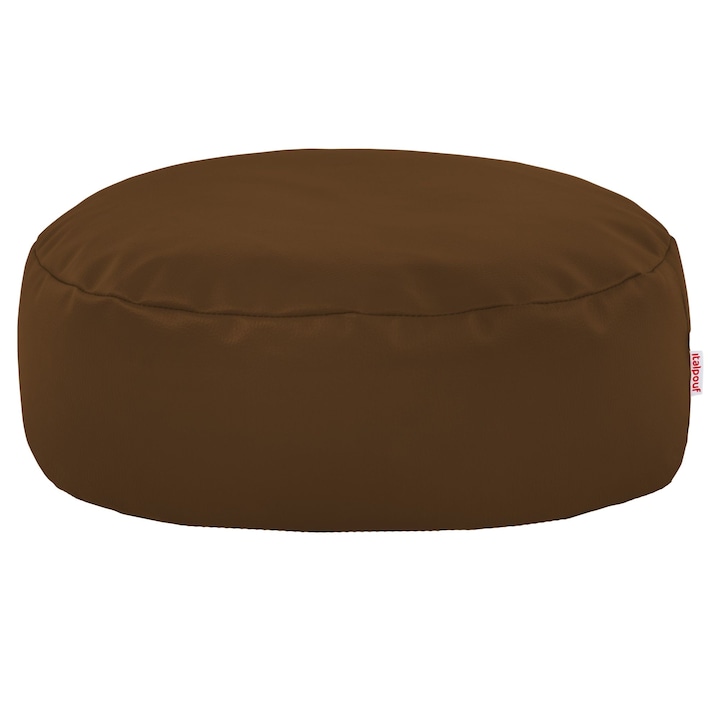 Taburet, Italpouf, Piele ecologica, 14x45 cm, Maro