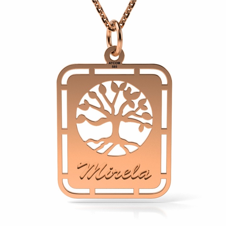 Colier din aur roz model The tree of live