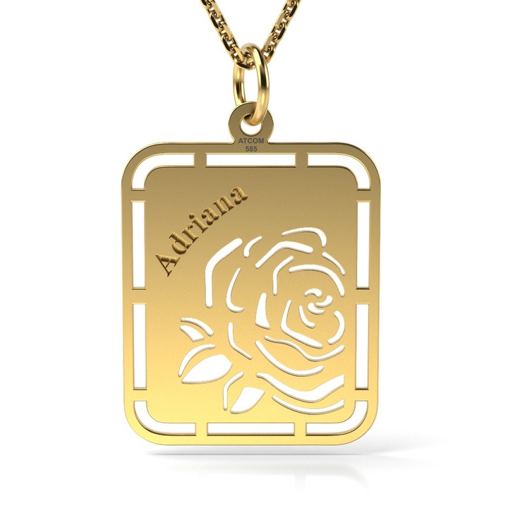 Colier din aur galben model Trandafir de mai