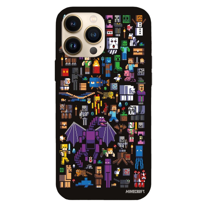 Капак, съвместим с Apple iPhone 15 Pro модел Minecraft Guide, Silicon, TPU, Viceversa