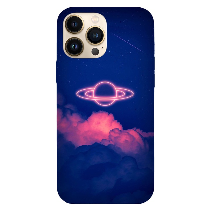 Husa compatibila cu Apple iPhone 15 Pro Max model Neon rings, Silicon, TPU, Viceversa