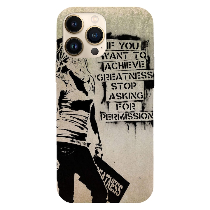 Калъф Viceversa, съвместим с модел Apple iPhone 15 Pro, stop asking for permission, Силикон, TPU