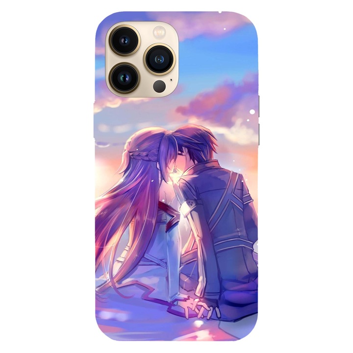 Husa compatibila cu Apple iPhone 15 Pro Max model Sword Art Online Kiss, Silicon, TPU, Viceversa