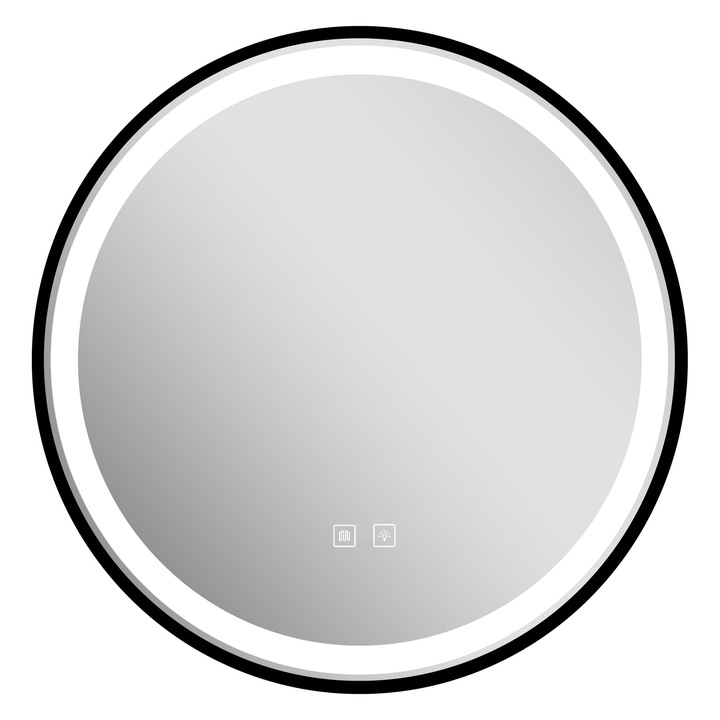 Oglinda Baie LED Negru Mat Dezaburire automata