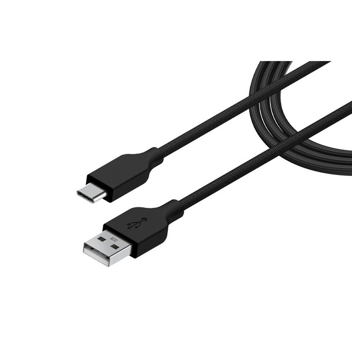 Genius ACC-A2CC-3A USB-A - USB-C adat és töltő kábel, 3A, QC3.0, 1, 5m, fekete
