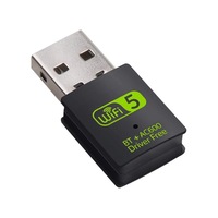 Adaptor Wi-Fi, Zggzerg, Dual-Band, 600Mbps, Fara driver, 2.4/5G, Rata de transmisie fara fir mare, Capacitate puternica anti-interferenta, Mini Dongle WiFi pentru PC/Laptop/Desktop, 33×15×8mm, Negru