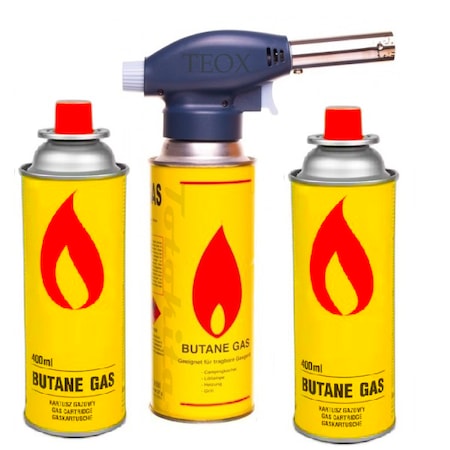 Set Cap arzator manual+2 Rezerve Gaz Butan 227g Aprindere Automata ...