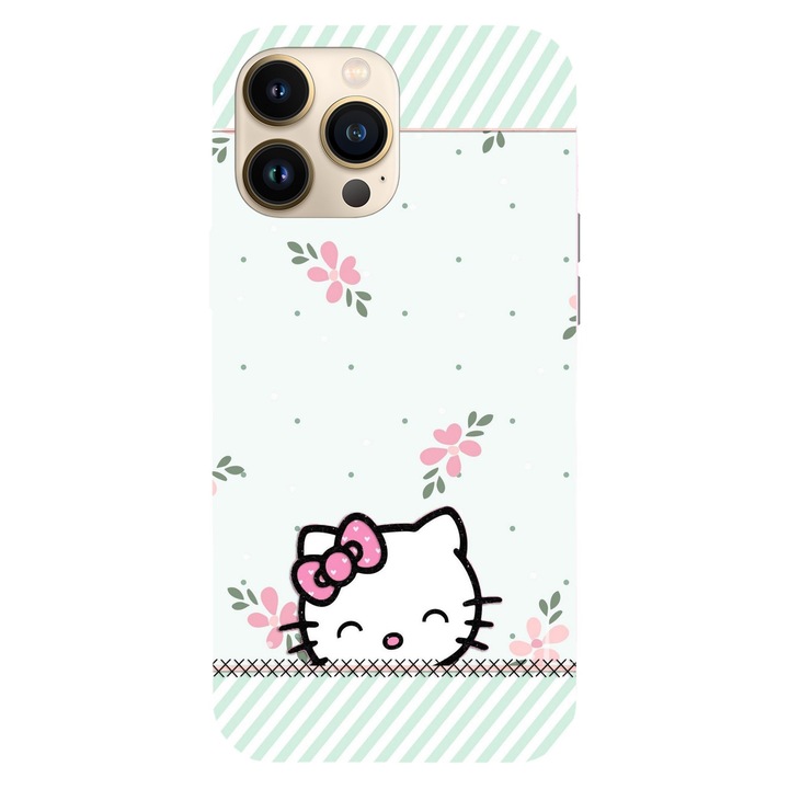 Husa compatibila cu Apple iPhone 15 Pro Max, Viceversa, model Flower fall Hello kitty, Silicon, TPU