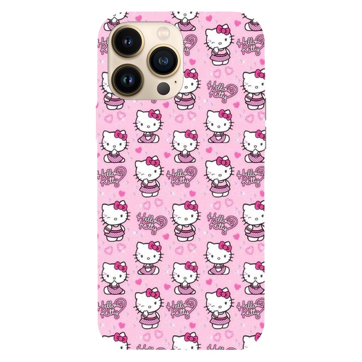 Калъф, съвместим с Apple iPhone 15 Pro Max, Viceversa, Kitty pattern Hello Kitty, Silicon, TPU