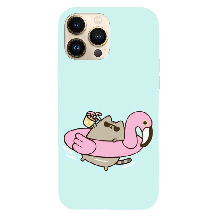 Калъф, съвместим с Apple iPhone 15 Pro Max, Viceversa, модел Stay chill Pusheen, силикон, TPU