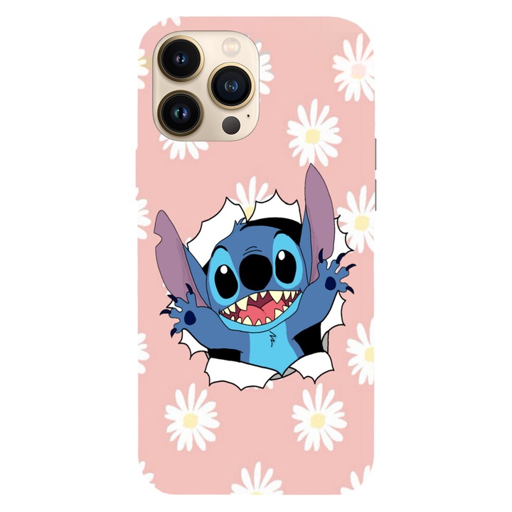 Husa compatibila cu Apple iPhone 15 Pro Max, Viceversa, model Stitch flower pattern, Silicon, TPU