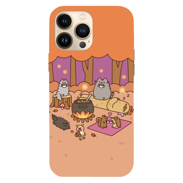 Husa compatibila cu Apple iPhone 15 Pro Max, Viceversa, model Wild Pusheen, Silicon, TPU
