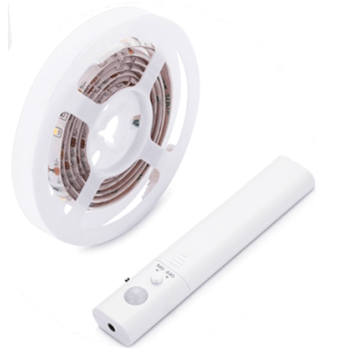 Banda LED, ACA, Autoadeziva, 1 m, IP65, Cu baterii, Alb