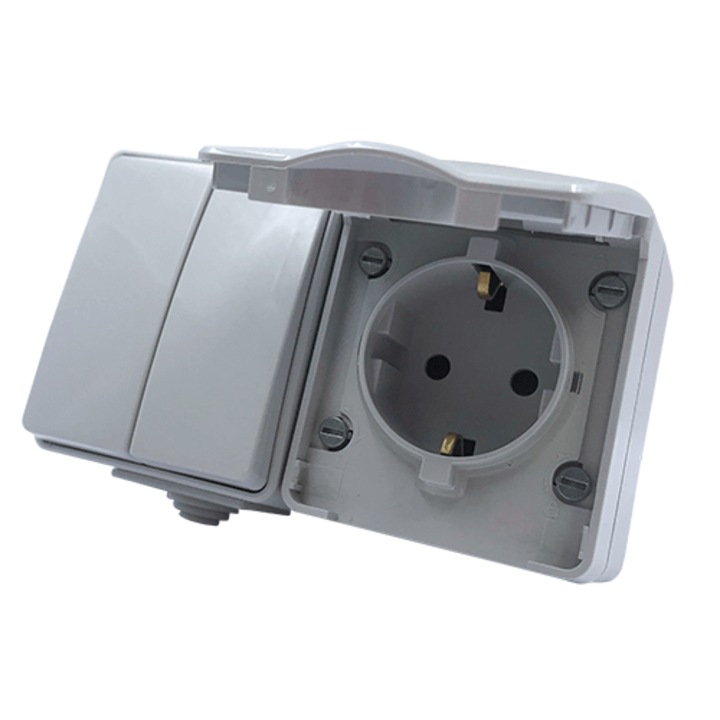 Priza de exterior, Aca, IP55, Plastic, 250V