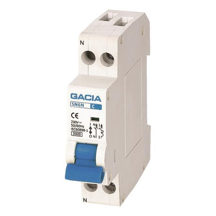 Автоматичен прекъсвач 2X20A 1P+N 3KA GACIA EUROLAMP