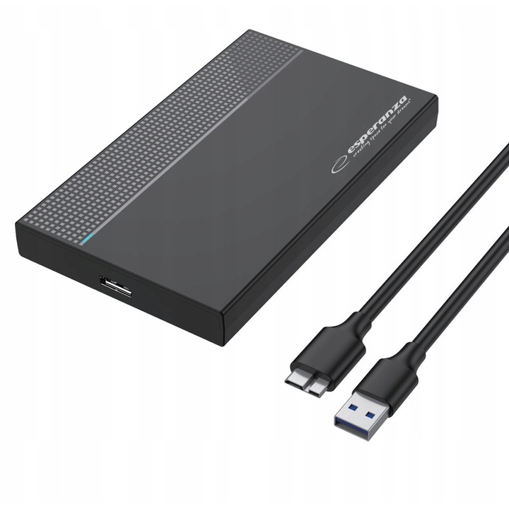 Калъф за външен хард диск / SSD, Esperanza, USB 3.0, 130x80x14mm, черен