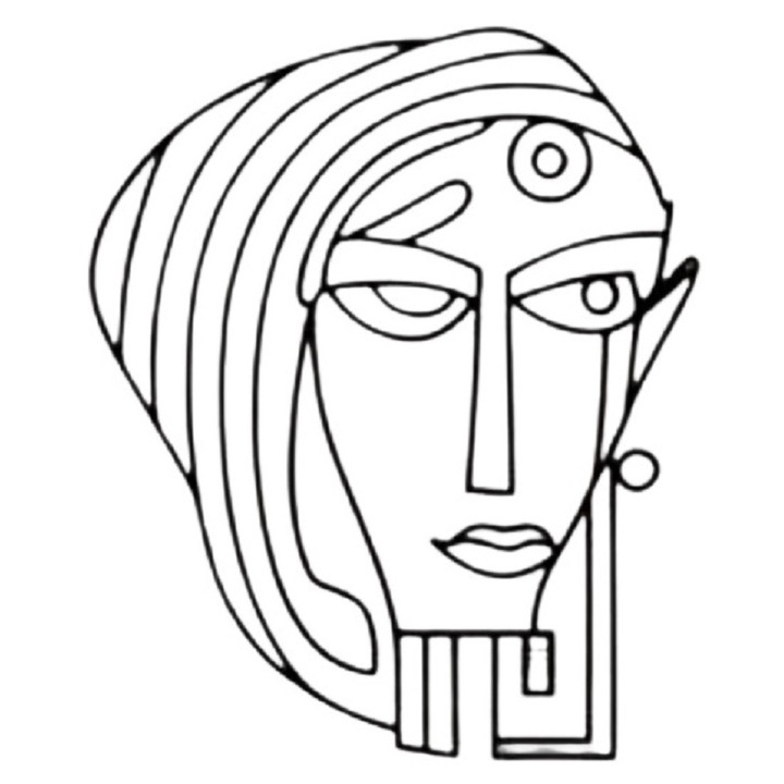 Decoratiune de Perete "Modern Art Figure 11", CRAFET, 800 mm X 700 mm, Material lemnos, Negru