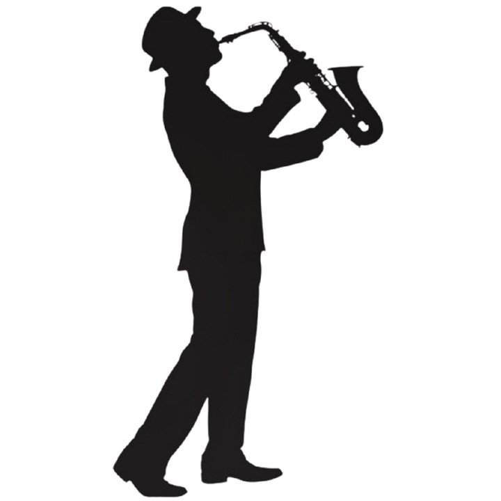 Decoratiune de Perete "Saxo Man", CRAFET, 800 mm X 550 mm, Material lemnos, Negru