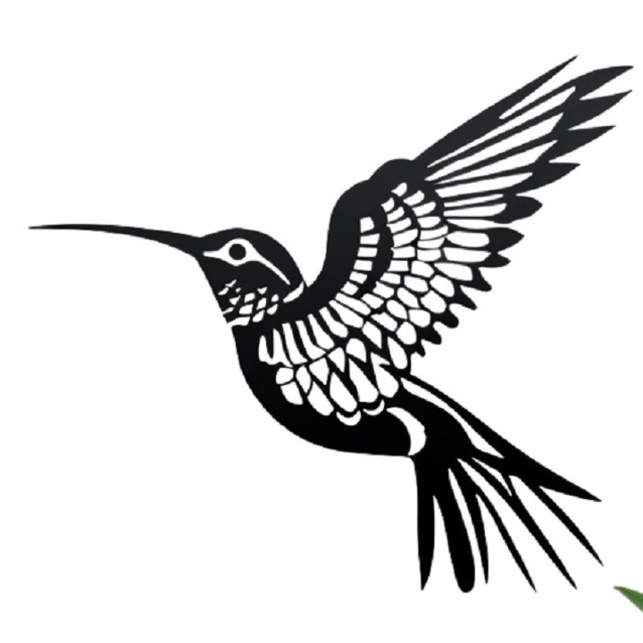 Decoratiune de Perete "Zbor", CRAFET, 600 mm X 600 mm, Material lemnos, Negru