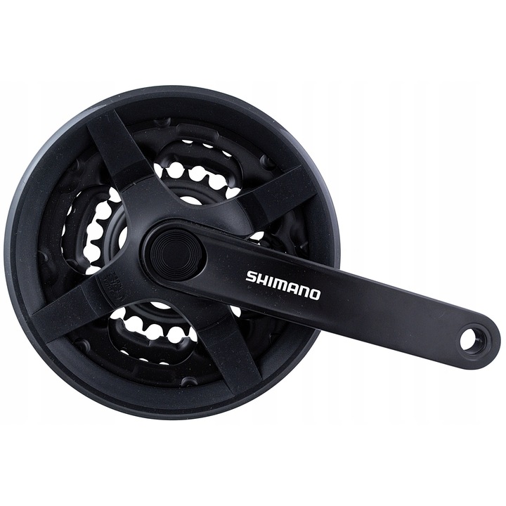 Angrenaj pedalier Shimano, TY301, Negru