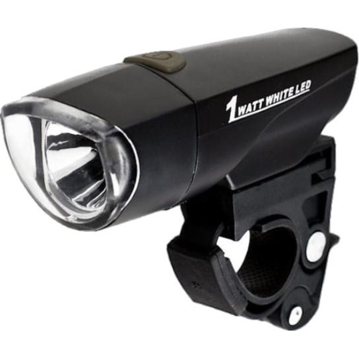 Предна лампа за велосипед, K2, Пластмаса, LED, 1W, 3 режима на светене, Черен