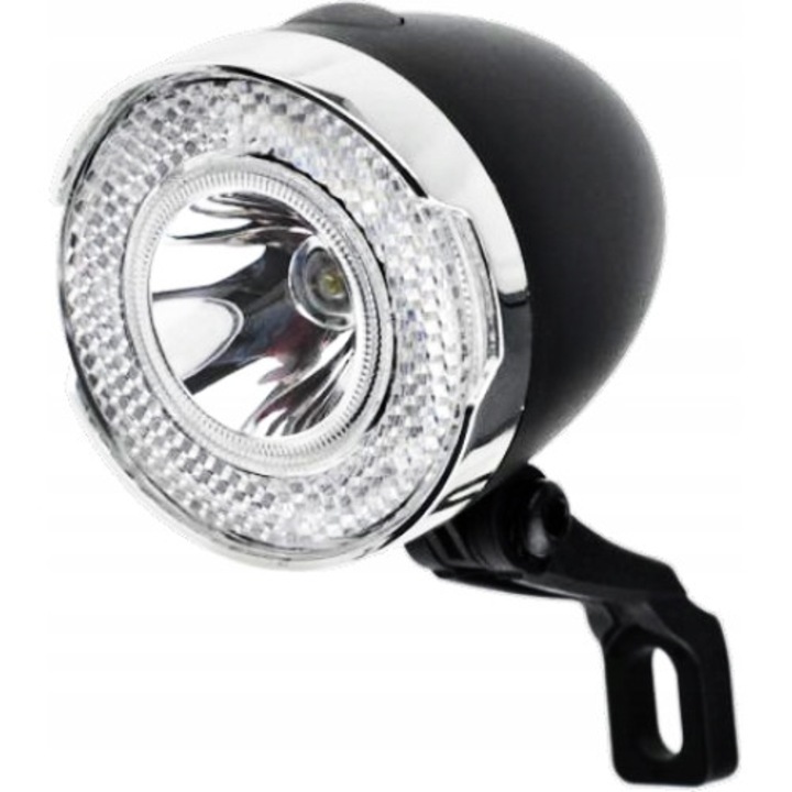 Предна светлина за велосипед, 2K, Монтаж на вилка, 3 x AAA, IP44, 60lm, Черна