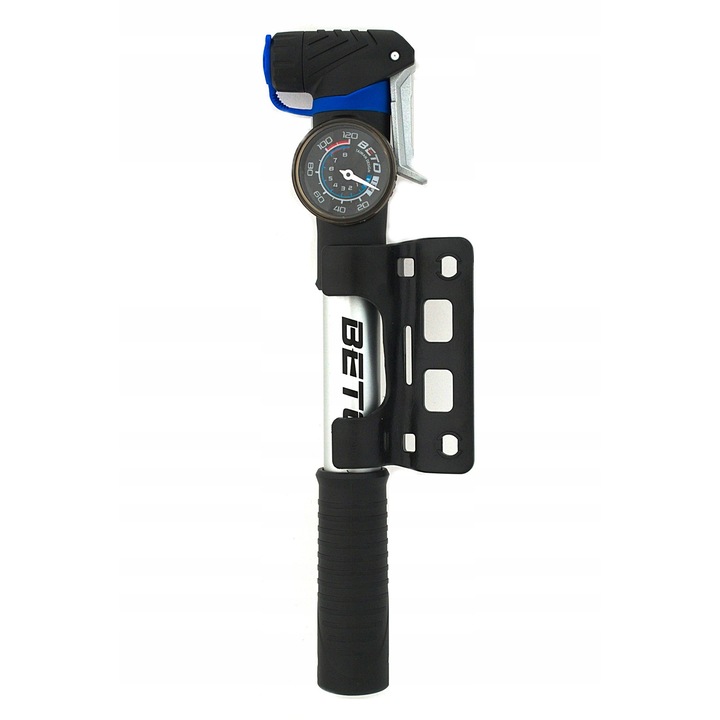 Помпа за велосипед Beto CAH033AG, Алуминий, С манометър, 2-WAY PUMP, 24,5 см, 7 бара