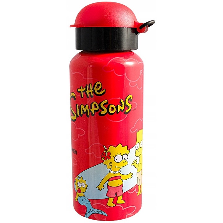 Детска бутилка за вода Laken, The Simpsons, 450 ml, Алуминий, Многоцветна