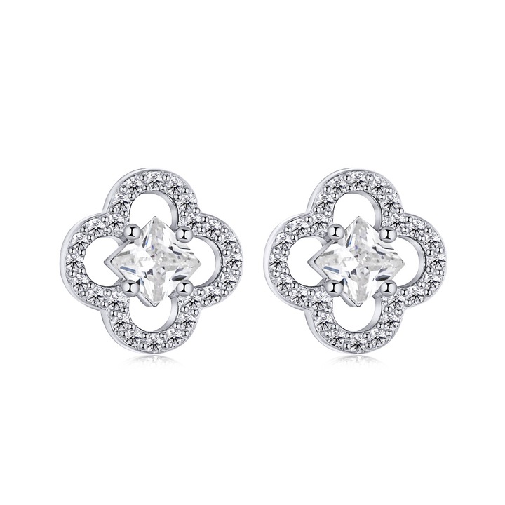 Cercei dama, Esteemed London, Lucky Studs, Argint, 13.7 mm