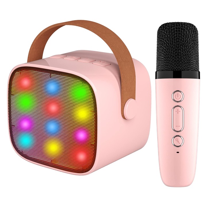 Karaoke gép gyerekeknek, MWAOWM, Bluetooth, 3 év+, rózsaszín