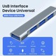 Високоскоростен USB Type-C Хъб 1Tech, Модел Combo 4TC, 4 USB порта, USB 3.0, Сив