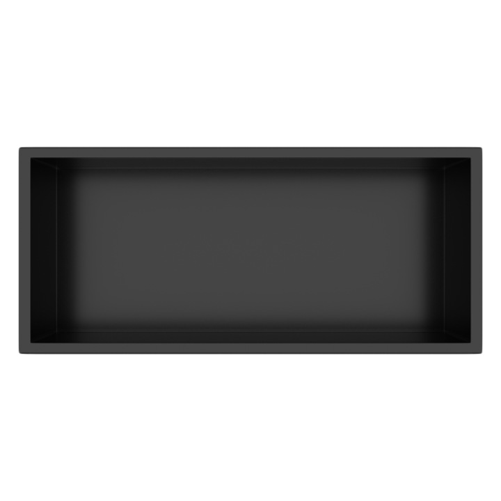 Raft incorporabil pentru baie, Balneo, Wall-Box One, otel inoxidabil, Fabricat din materiale de inalta calitate, Atentie la detalii, Elegant si practic de gestionare a spatiului, 45x20x10 cm, Negru