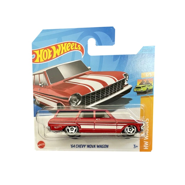 Hot Wheels Chevy Nova Wagon fémautó, 2023-as kollekció, piros, 1:64