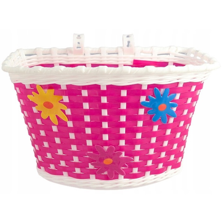 Cos decorativ pentru bicileta copii, Sportcross, Plastic, 3.5 l, Roz