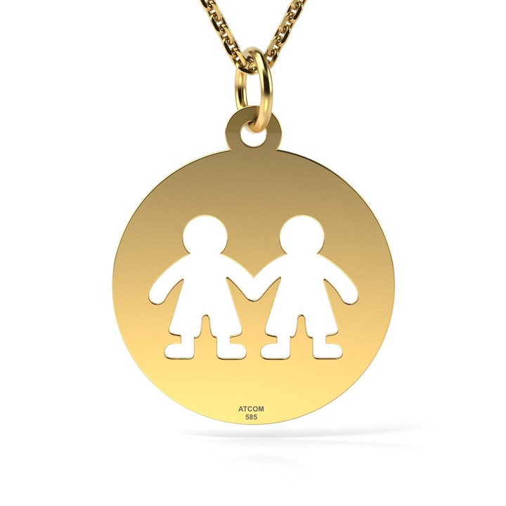 Lantisor cu pandantiv din aur galben model Banut baietei fratiori